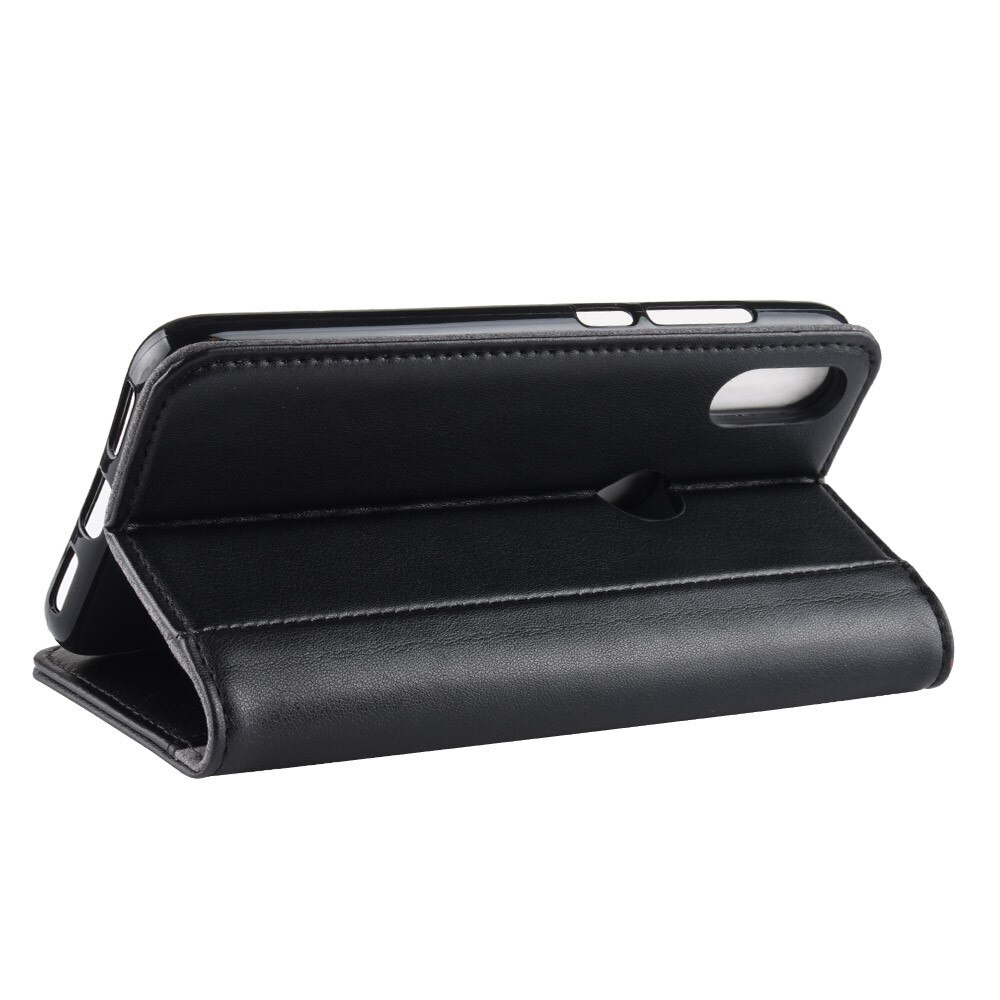 Étui en cuir veritable Xiaomi Redmi Note 7, Noir