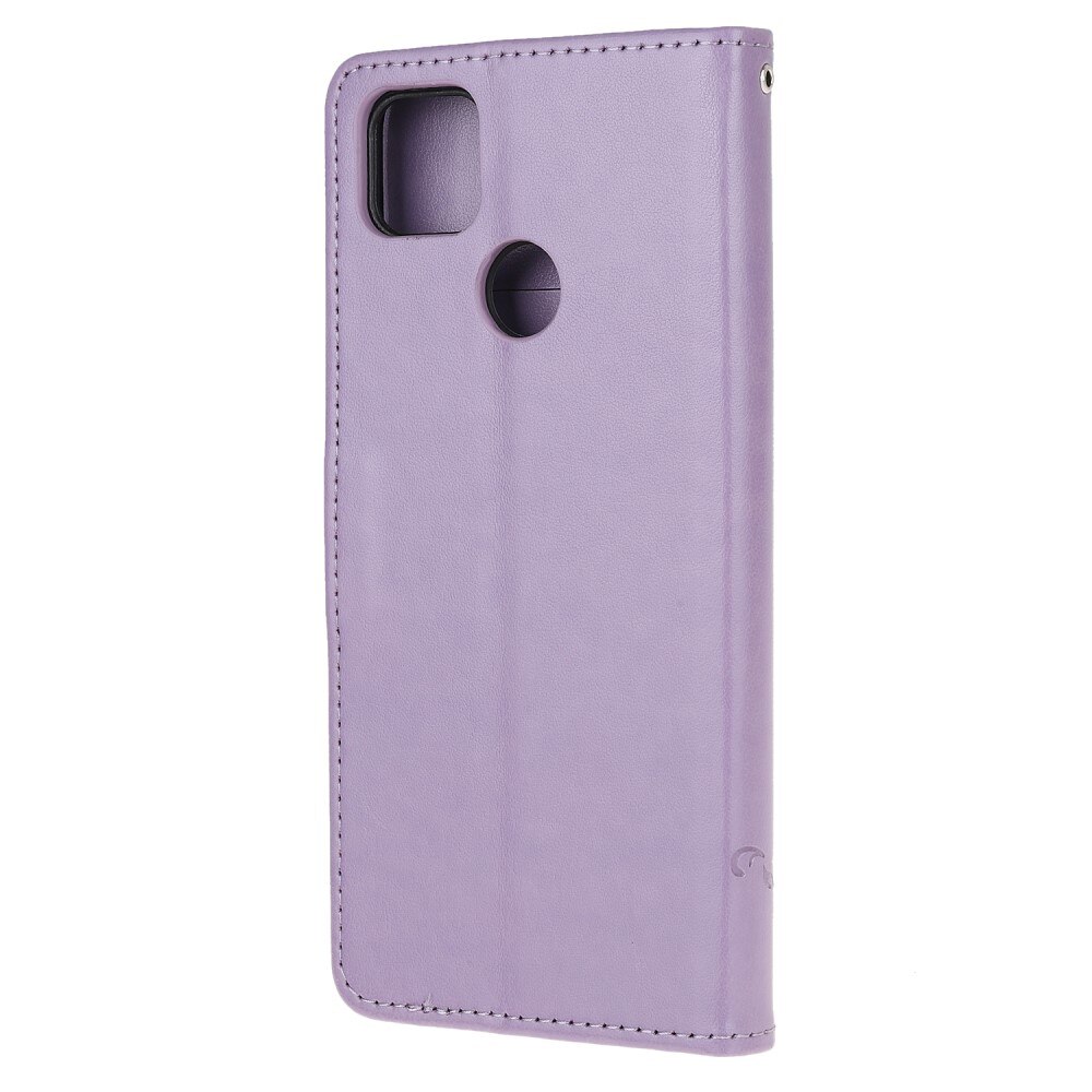 Étui en cuir à papillons pour Xiaomi Redmi 9C, Violet