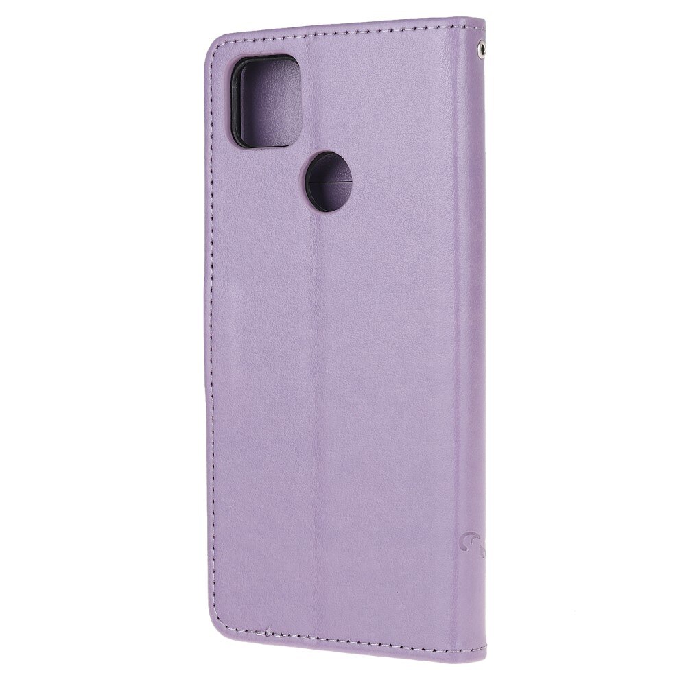 Étui en cuir à papillons pour Xiaomi Redmi 9C, violet