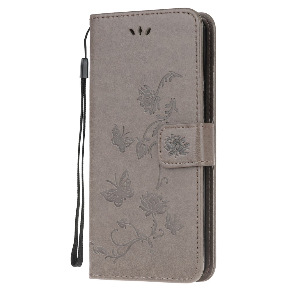 Étui en cuir à papillons pour Xiaomi Redmi 9AT, Gris