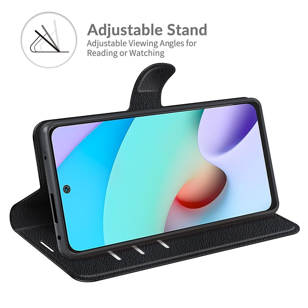 Coque portefeuille Xiaomi Redmi 10, Noir