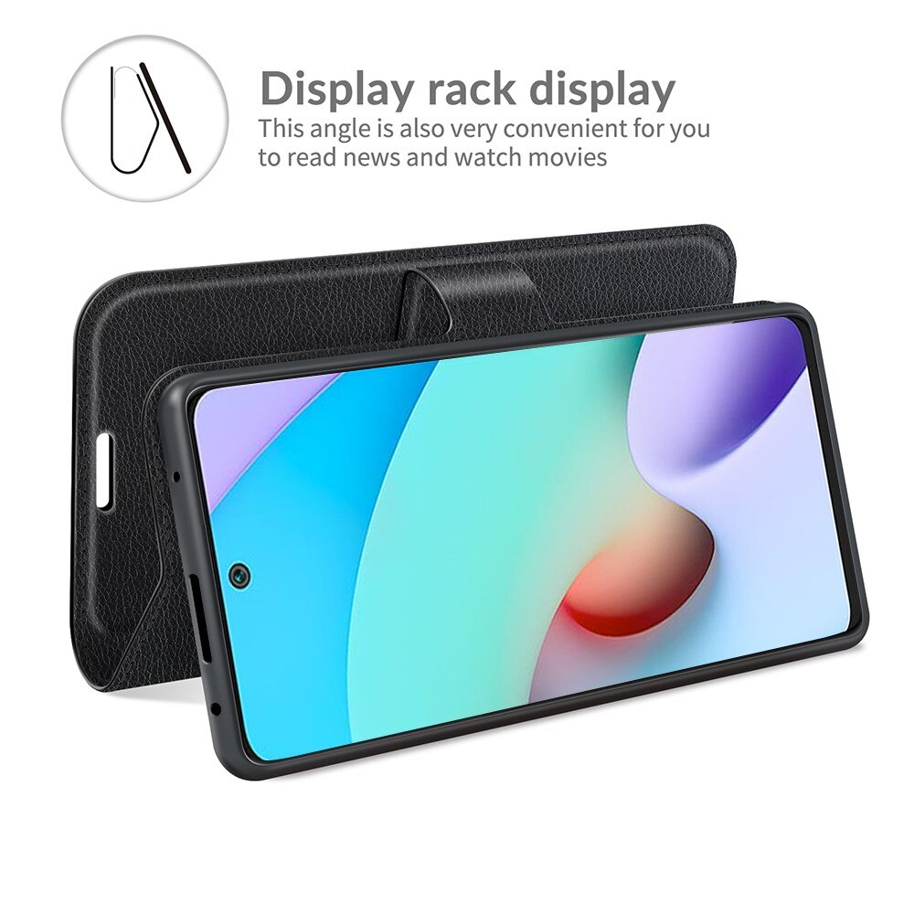 Coque portefeuille Xiaomi Redmi 10, Noir