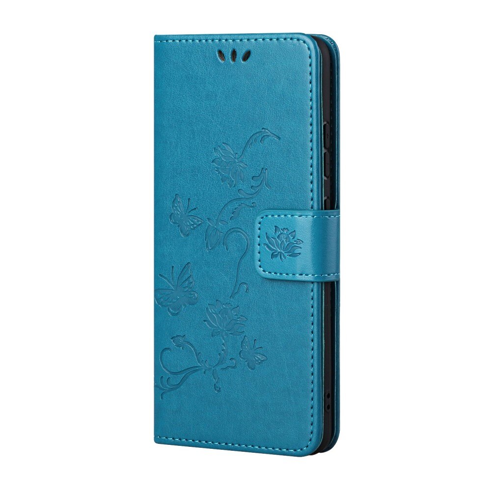 Étui en cuir à papillons pour Xiaomi 11T/11T Pro, Bleu