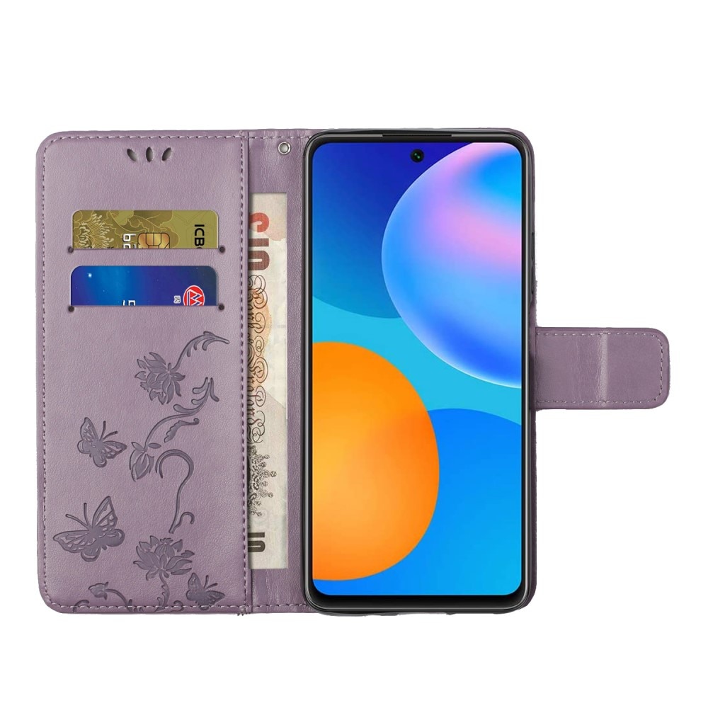 Étui en cuir à papillons pour Xiaomi 11T/11T Pro, Violet