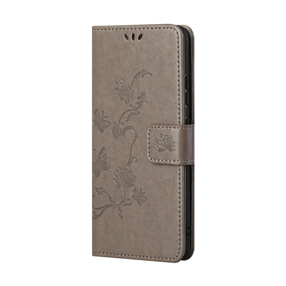 Étui en cuir à papillons pour Xiaomi 11T/11T Pro, Gris