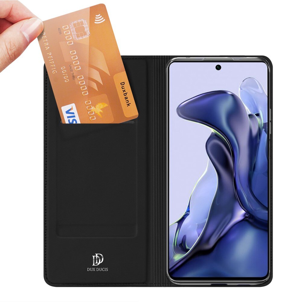 Étui portefeuille Skin Pro Series Xiaomi 11T/11T Pro, Noir