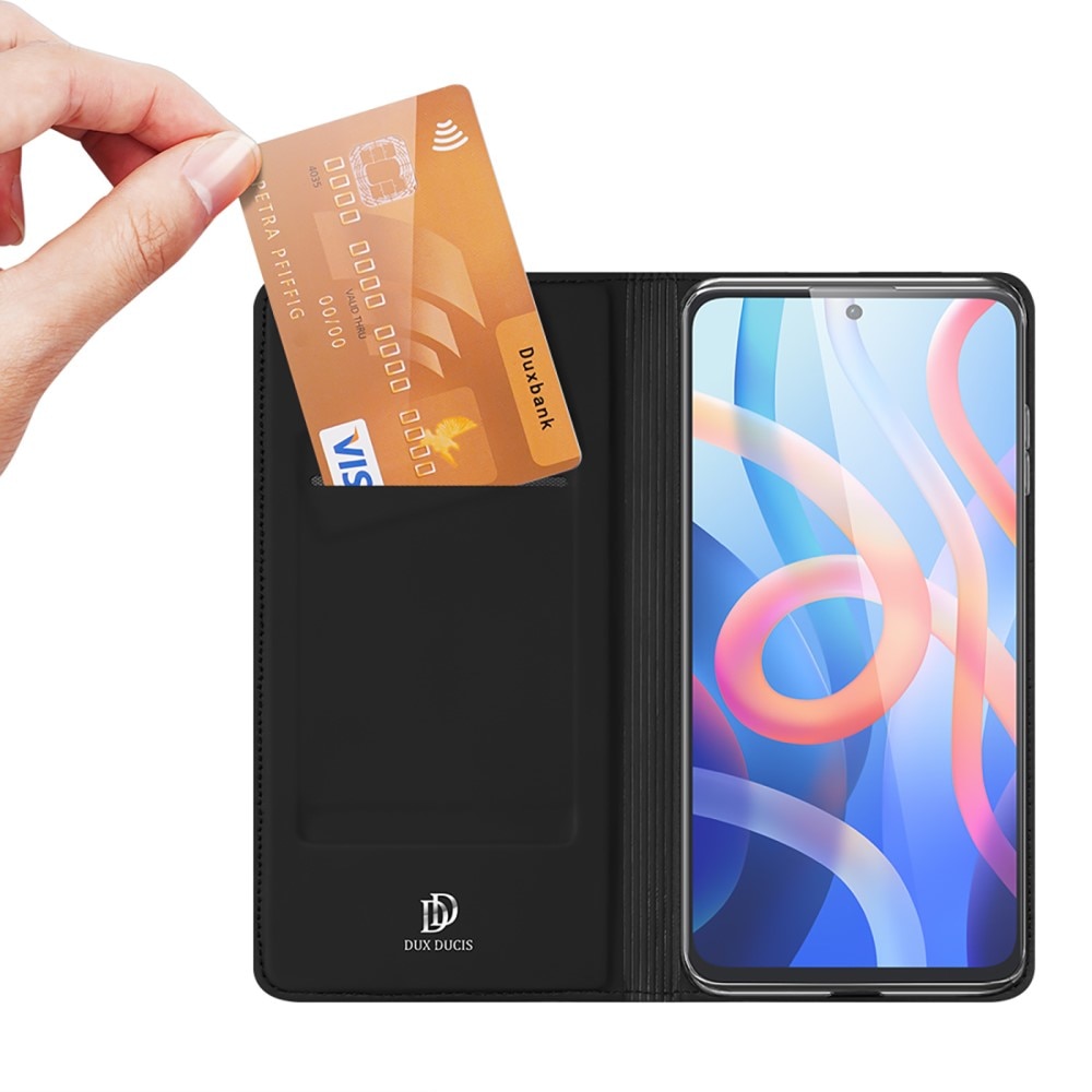 Étui portefeuille Skin Pro Series Xiaomi Redmi Note 11, Noir