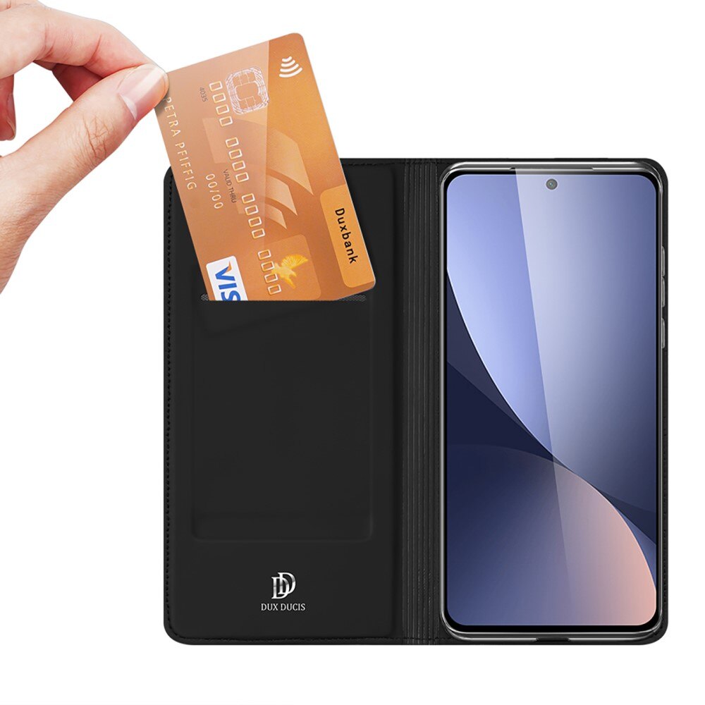 Étui portefeuille Skin Pro Series Xiaomi 12, Noir