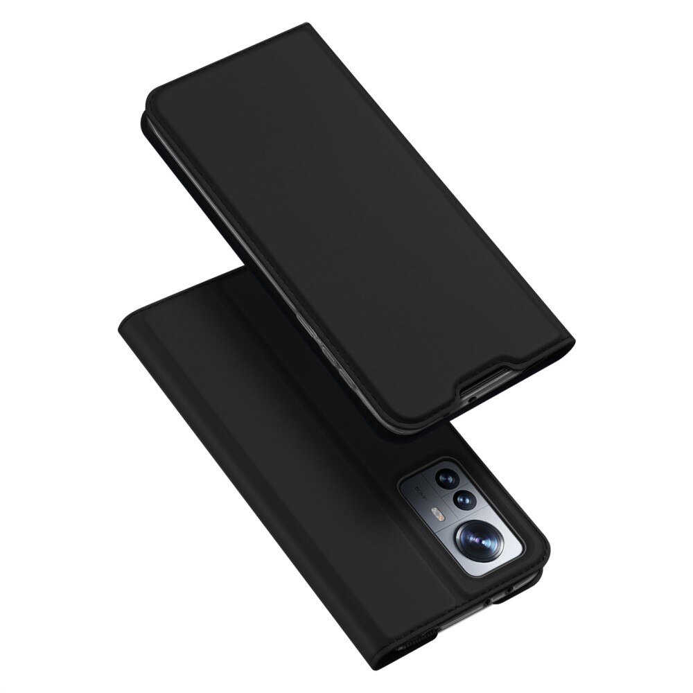 Étui portefeuille Skin Pro Series Xiaomi 12 Pro, Noir