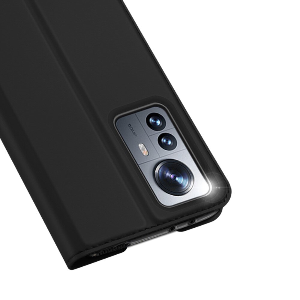 Étui portefeuille Skin Pro Series Xiaomi 12 Pro, Noir