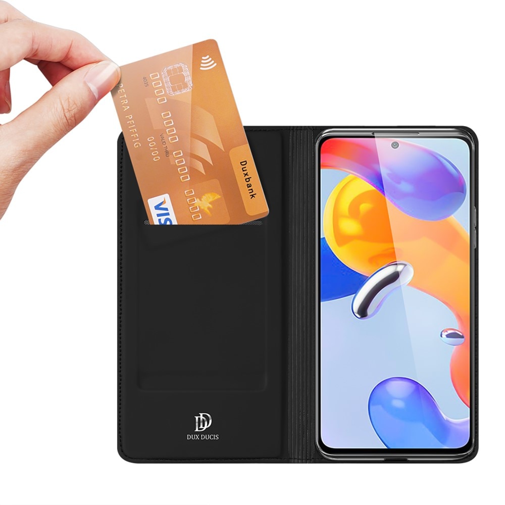 Étui portefeuille Skin Pro Series Xiaomi Redmi Note 11 Pro, Noir