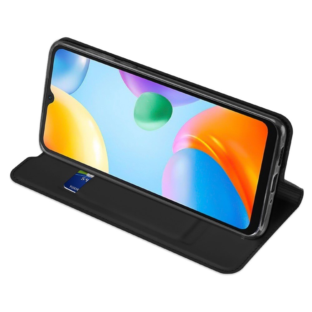 Étui portefeuille Skin Pro Series Xiaomi Redmi 10C, Noir
