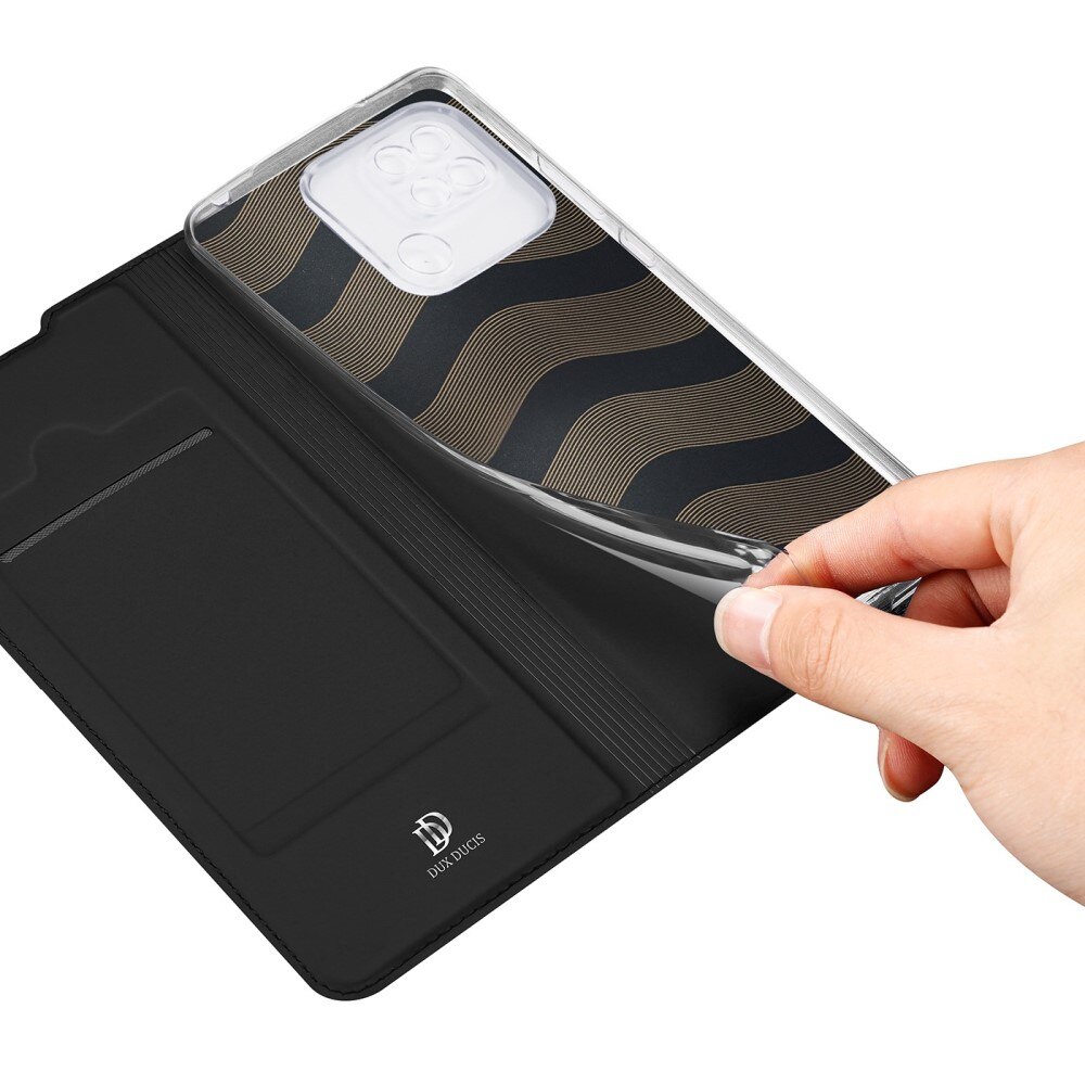 Étui portefeuille Skin Pro Series Xiaomi Redmi 10C, Noir
