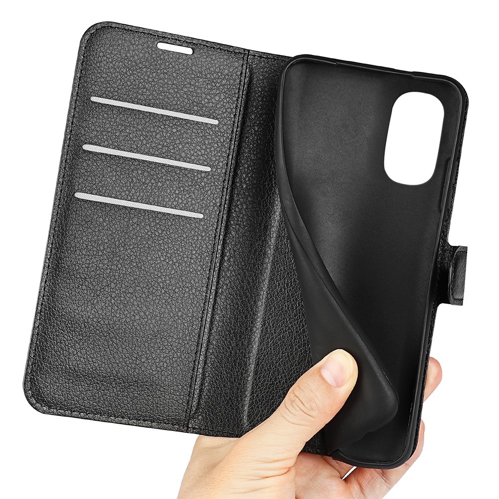Coque portefeuille Motorola Moto G82/Moto G52, Noir
