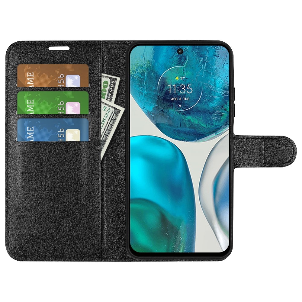 Coque portefeuille Motorola Moto G82/Moto G52, Noir