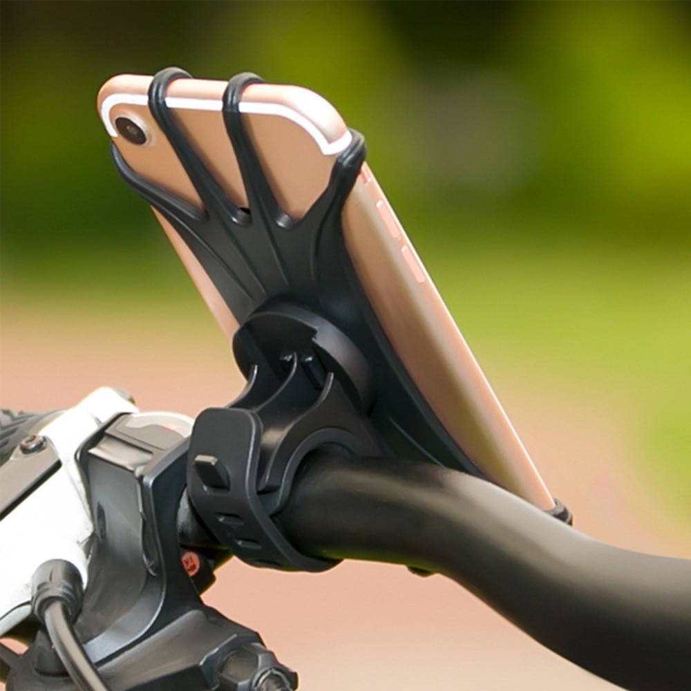 Support de téléphone en silicone pour vélo, noir