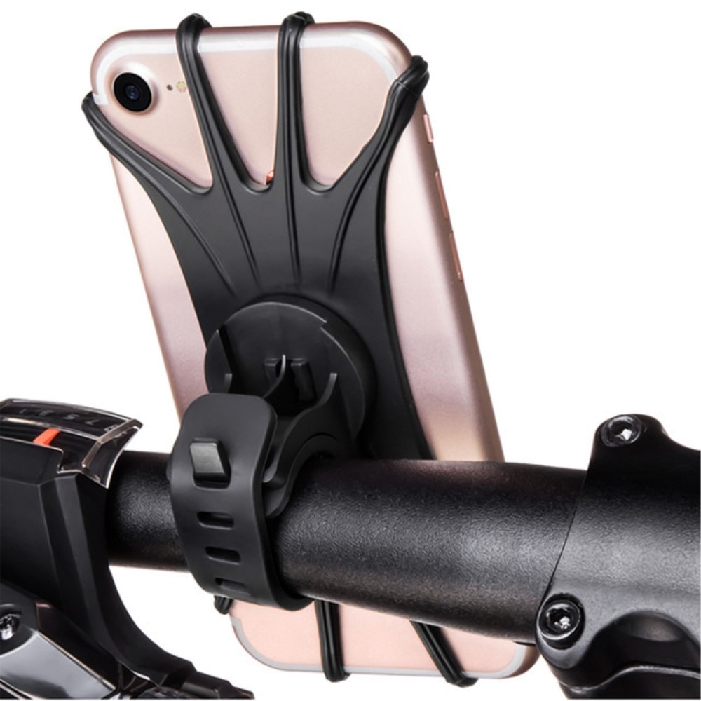 Support de téléphone en silicone pour vélo, noir