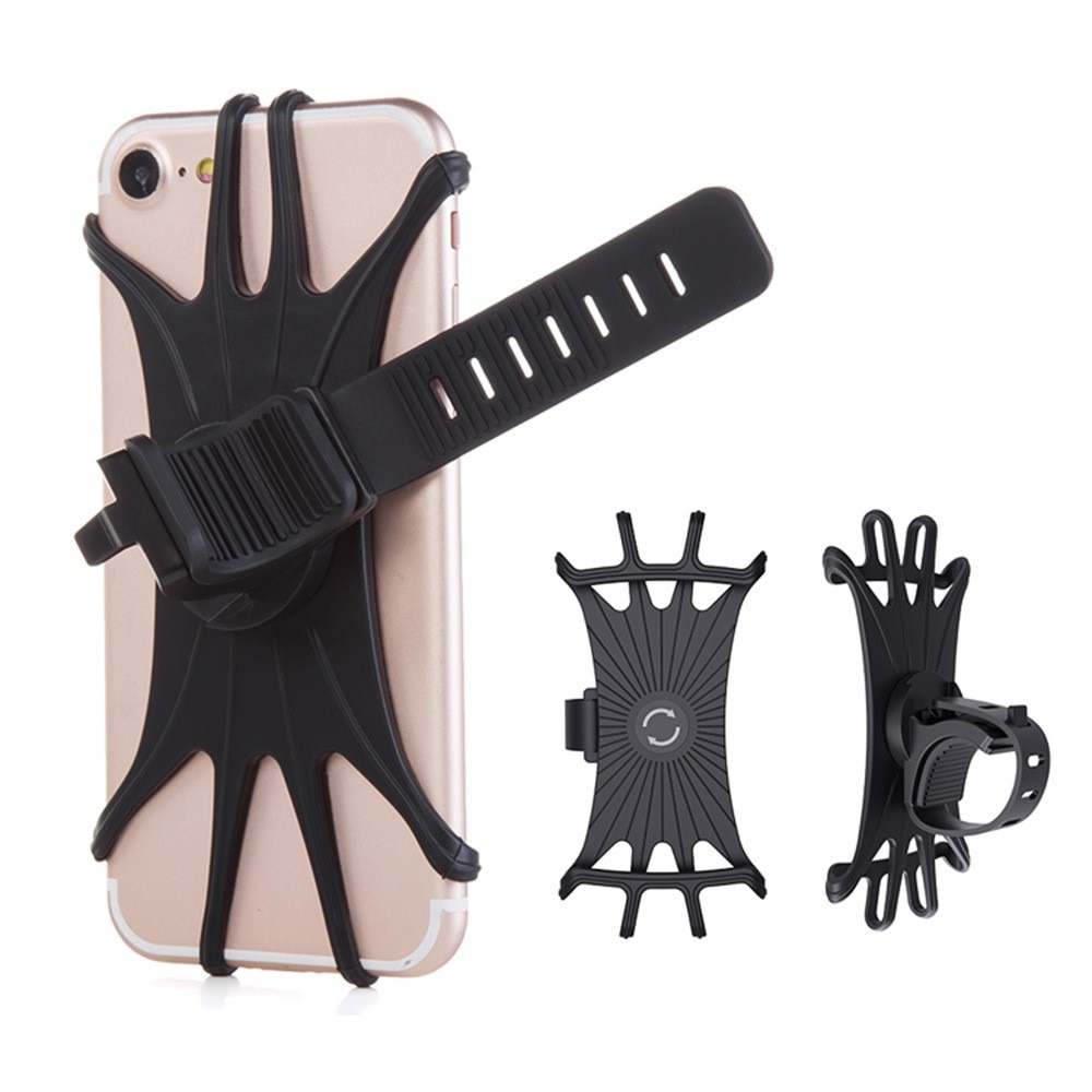Support de téléphone en silicone pour vélo, noir