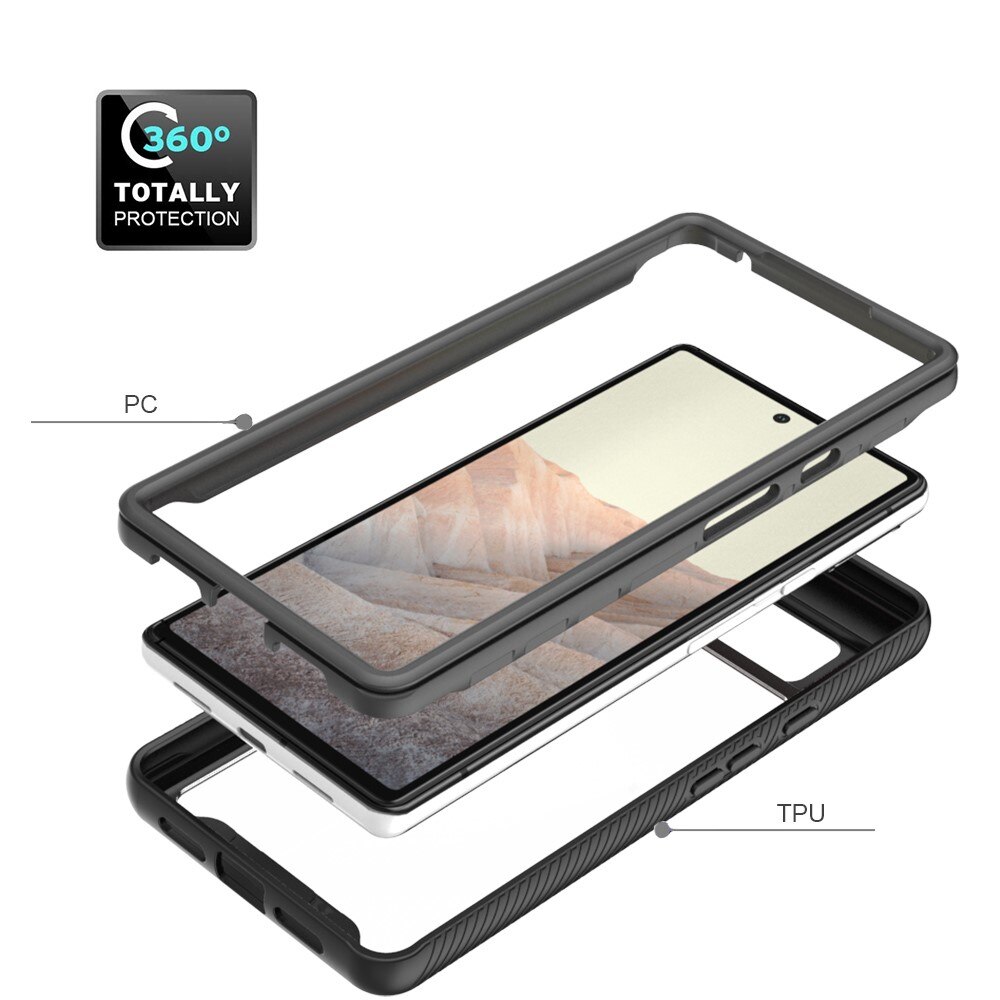 Coque de couverture complète Google Pixel 6, Noir
