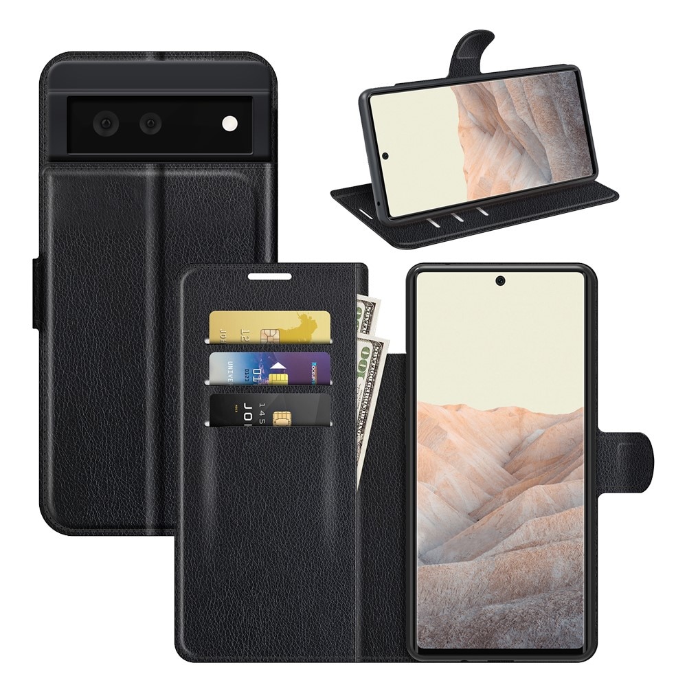 Coque portefeuille Google Pixel 6, Noir