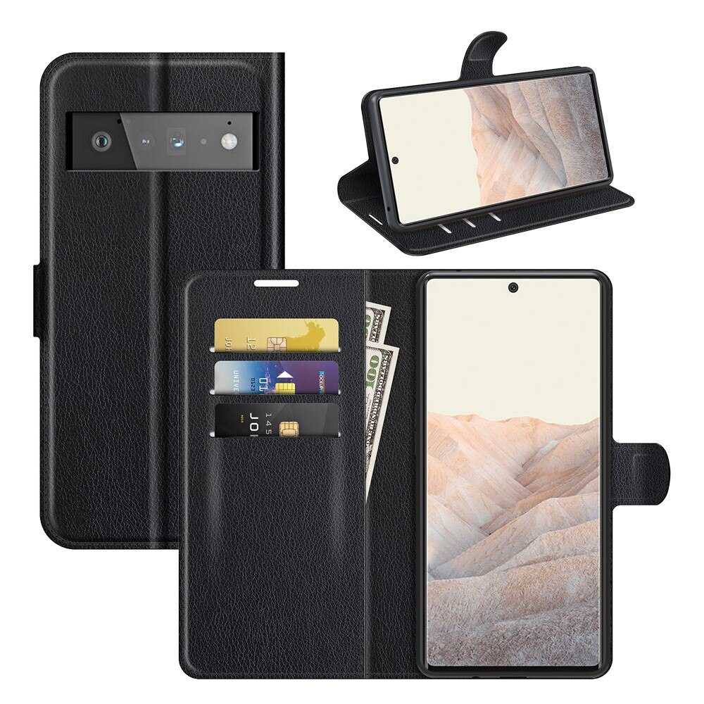 Coque portefeuille Google Pixel 6 Pro, Noir