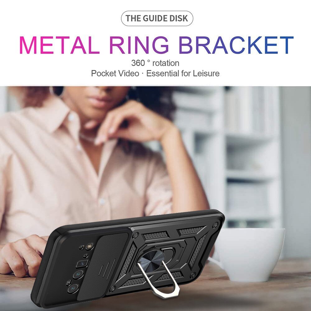 Coque Hybride Ring avec Protège Caméra Google Pixel 6 Pro, Noir