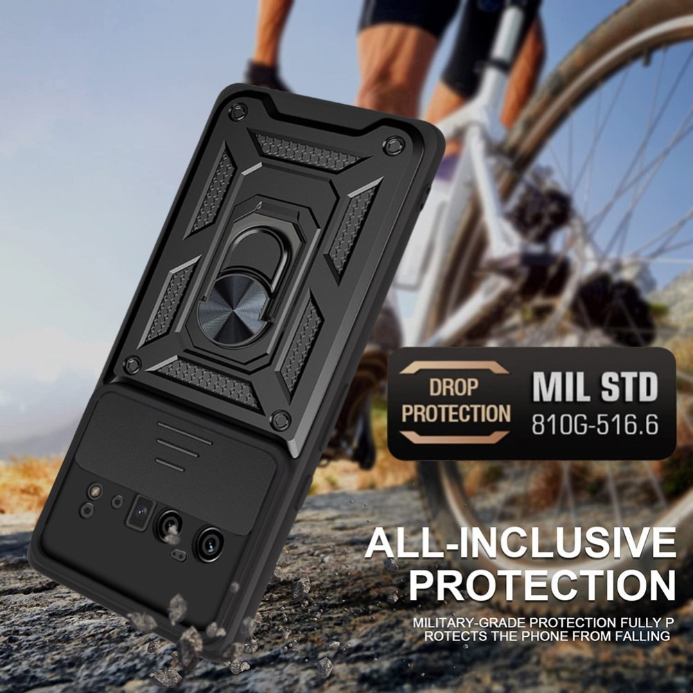 Coque Hybride Ring avec Protège Caméra Google Pixel 6 Pro, Noir