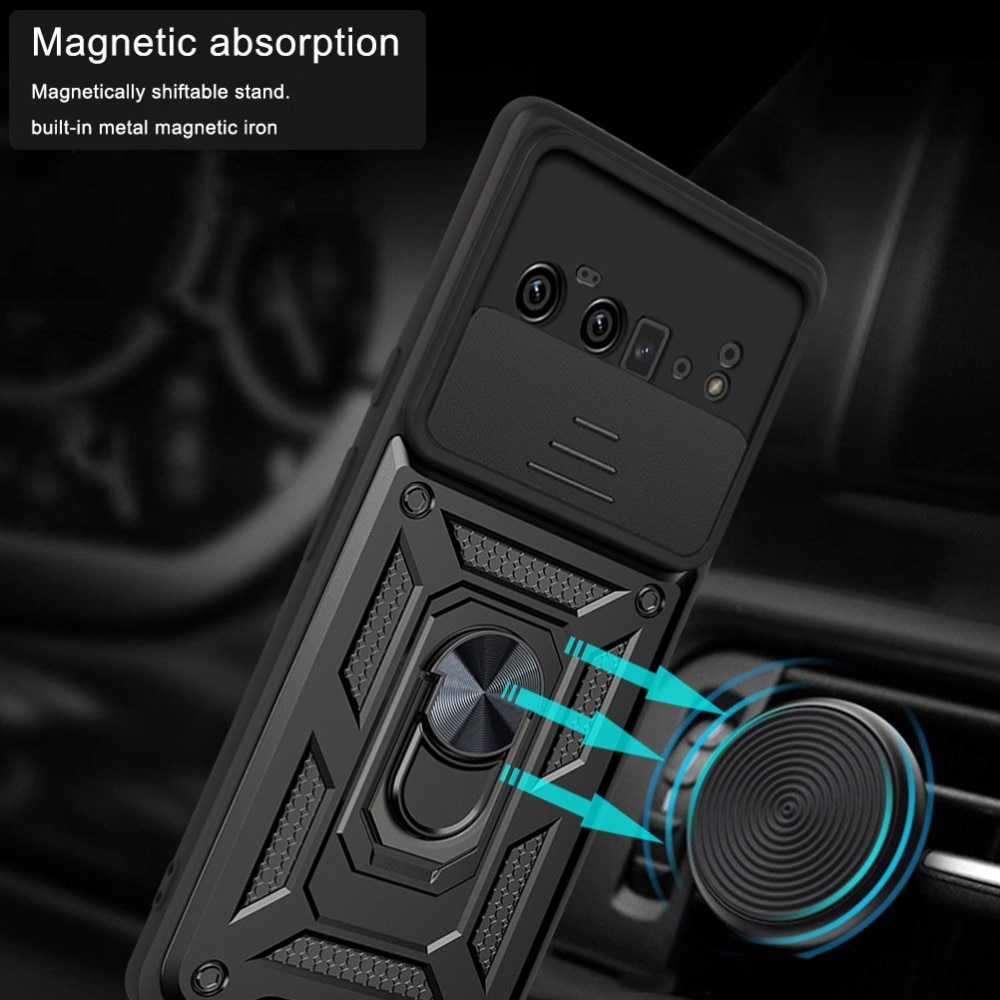 Coque Hybride Ring avec Protège Caméra Google Pixel 6 Pro, Noir