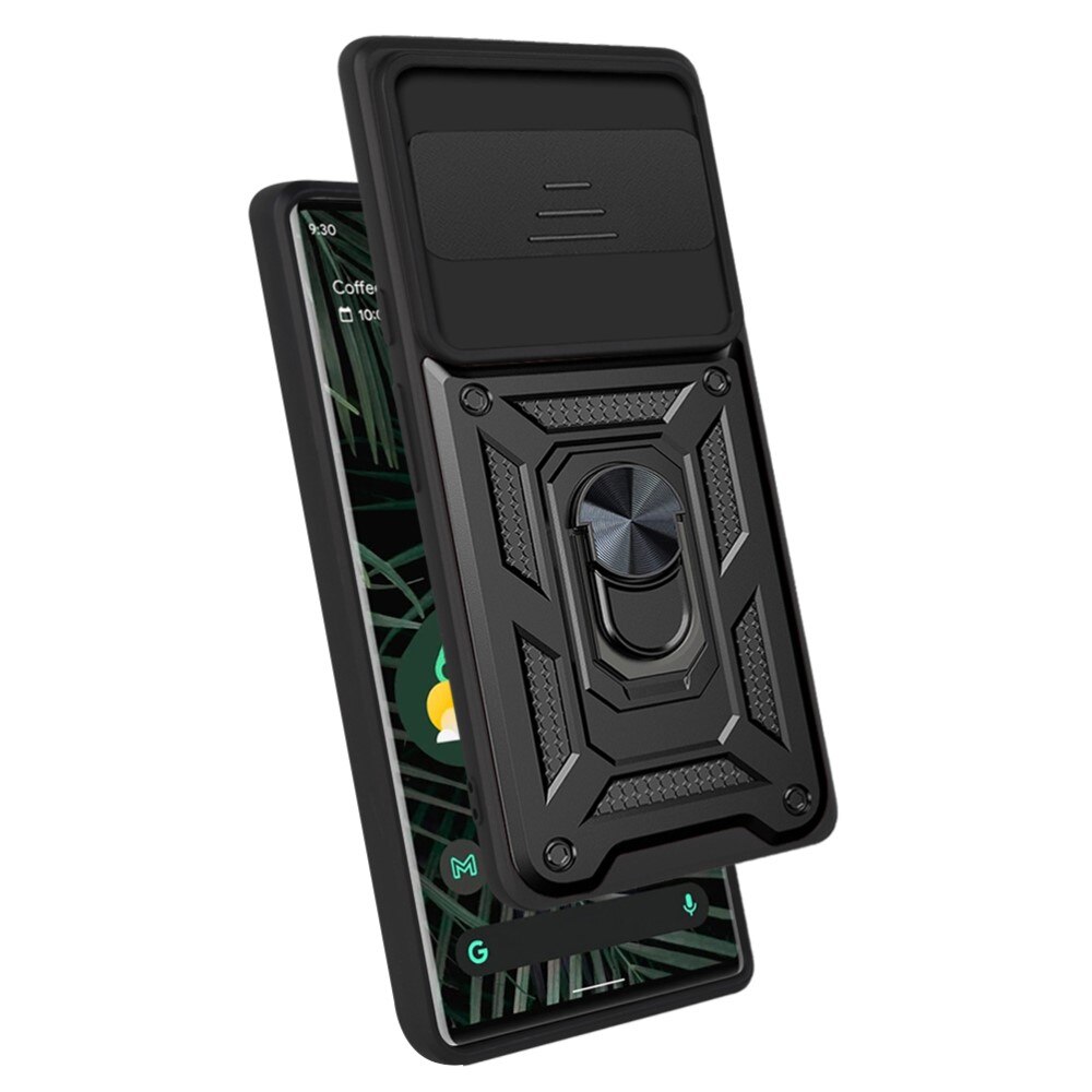 Coque Hybride Ring avec Protège Caméra Google Pixel 6 Pro, Noir