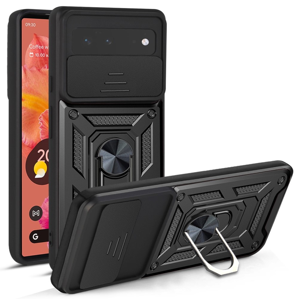 Coque Hybride Ring avec Protège Caméra Google Pixel 6, Noir