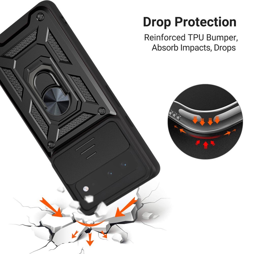 Coque Hybride Ring avec Protège Caméra Google Pixel 6, Noir
