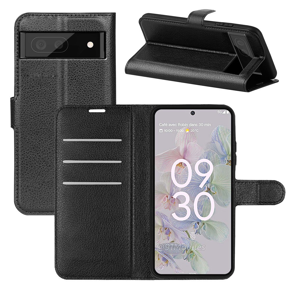 Coque portefeuille Google Pixel 6a Noir