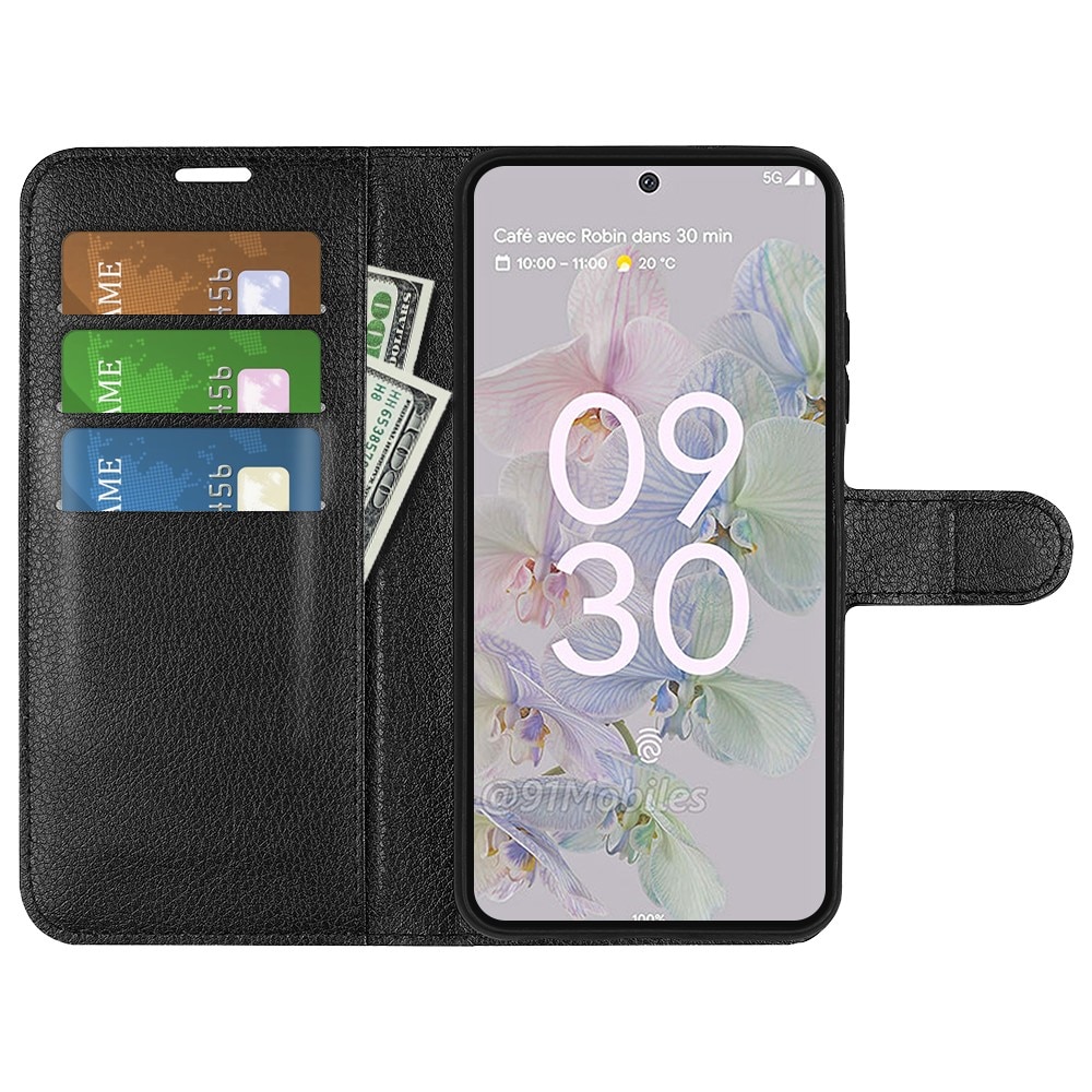 Coque portefeuille Google Pixel 6a, Noir