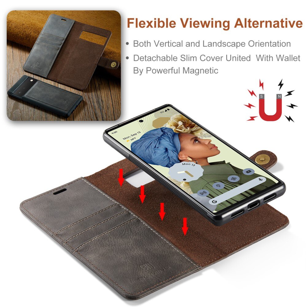 Étui portefeuille Magnet Wallet Google Pixel 6 Pro, Marron