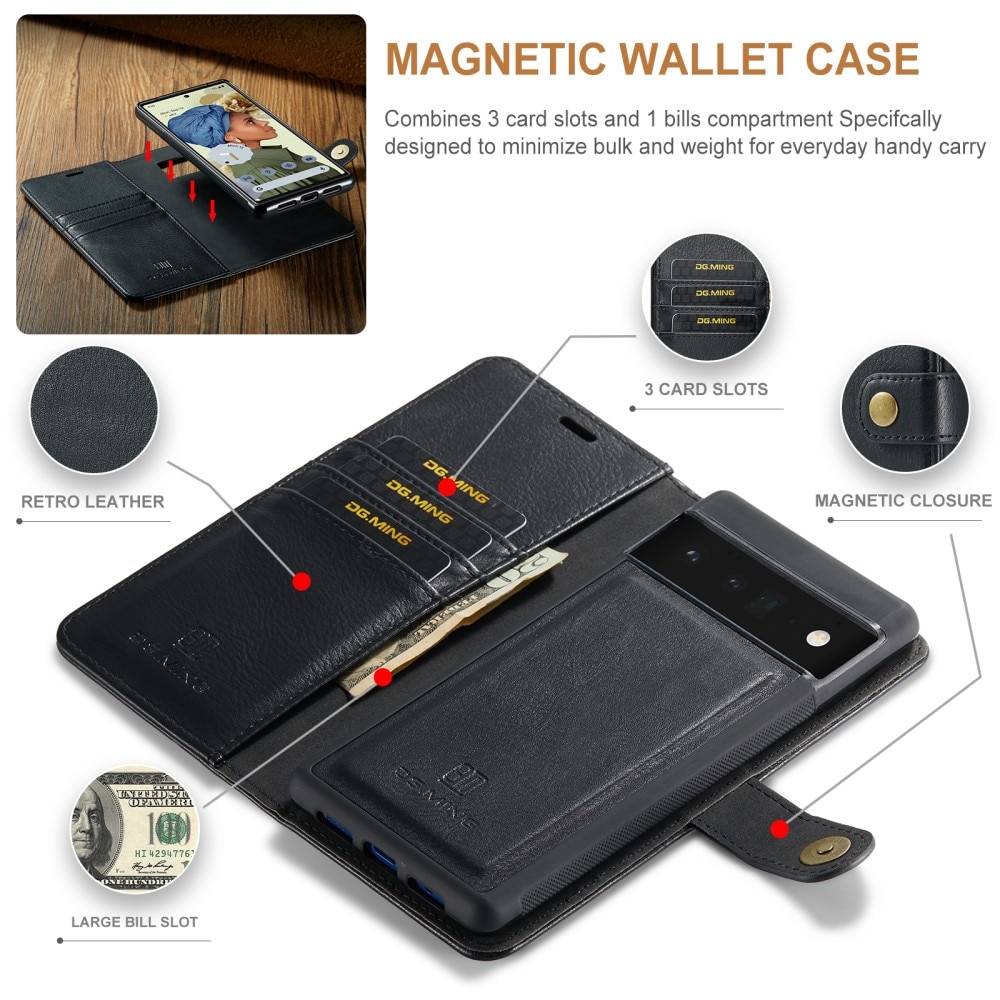 Étui portefeuille Magnet Wallet Google Pixel 6 Pro, Black