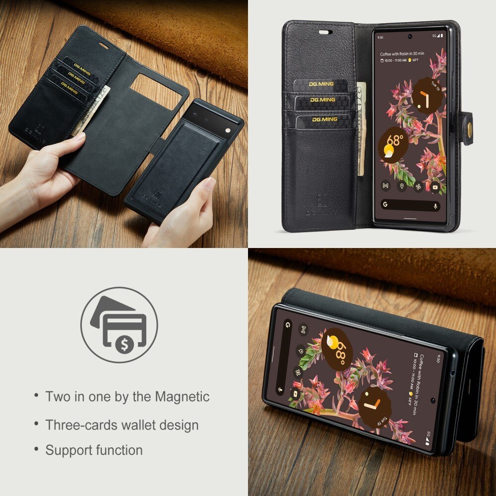 Étui portefeuille Magnet Wallet Google Pixel 6, Noir