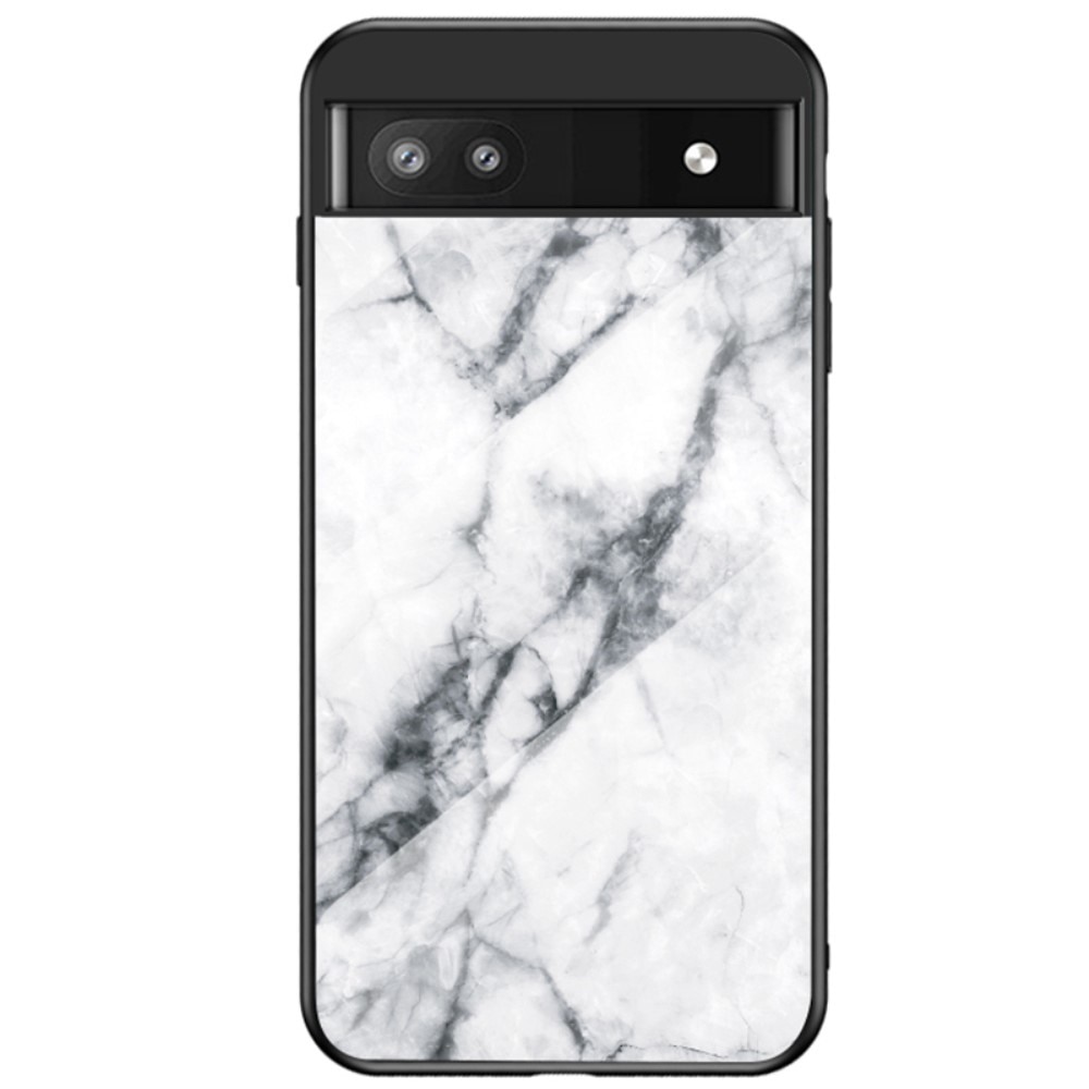 Coque en verre trempé Google Pixel 6a Marbre blanc