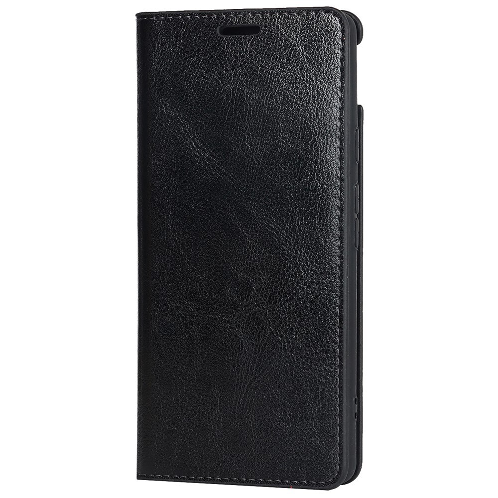 Coque portefeuille en cuir Veritable Google Pixel 6a, noir