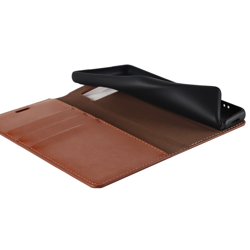 Coque portefeuille en cuir Veritable Google Pixel 6a, Marron
