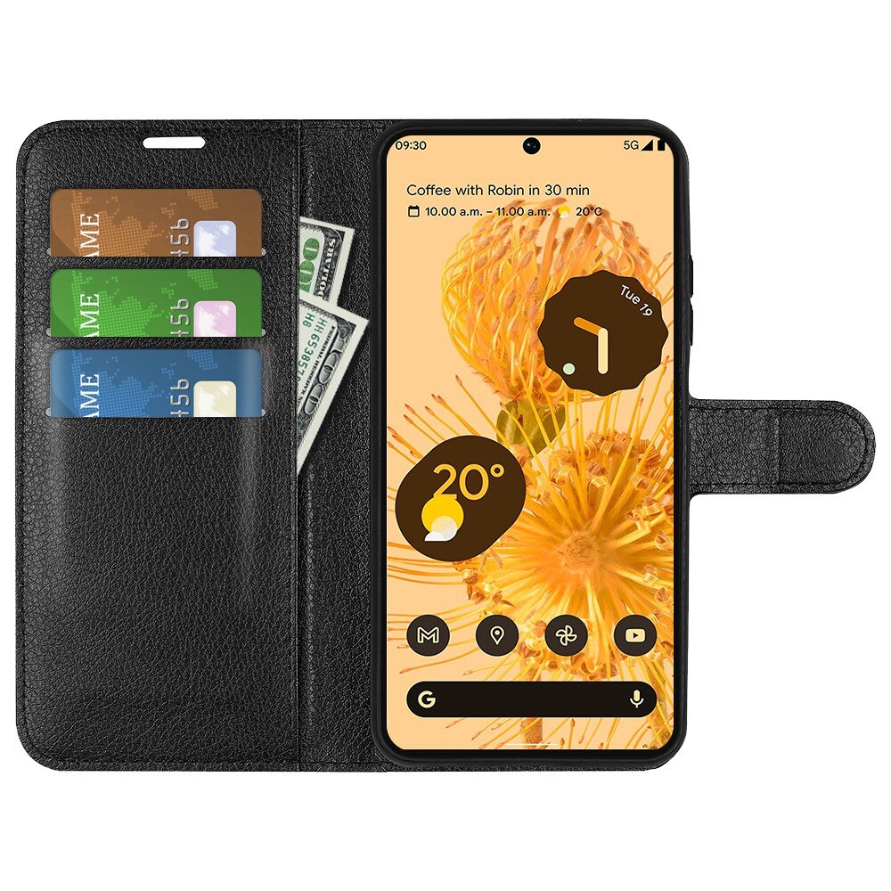 Coque portefeuille Google Pixel 7, Noir