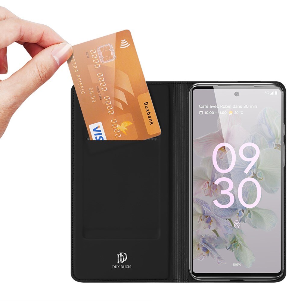 Étui portefeuille Skin Pro Series Google Pixel 6a, Noir