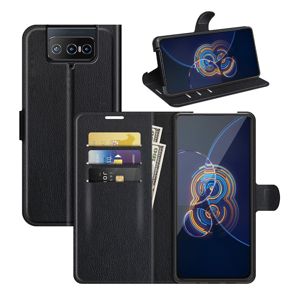 Coque portefeuille Asus ZenFone 8 Flip, Noir