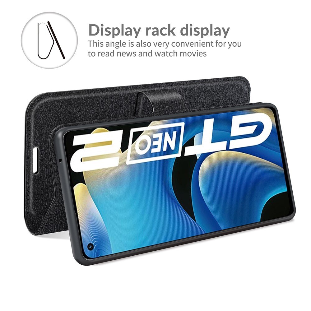 Coque portefeuille Realme GT Neo 2, Noir