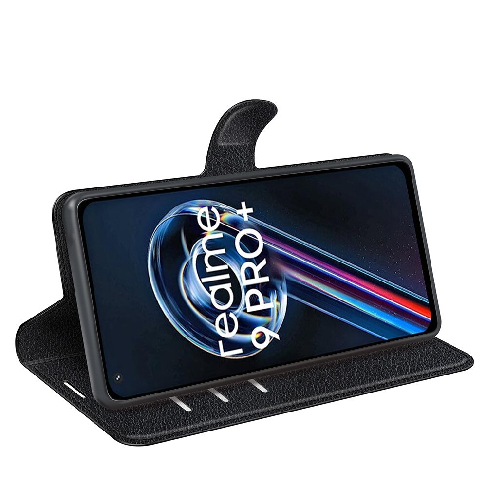 Coque portefeuille Realme 9 Pro Plus, Noir