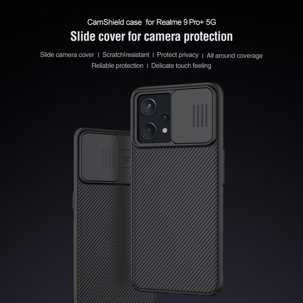 Coque CamShield Realme 9 Pro Plus, Noir
