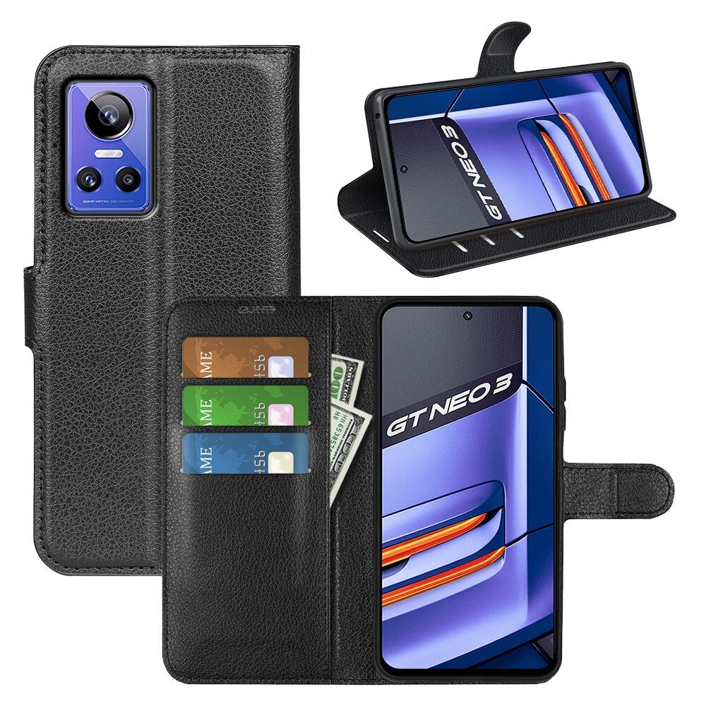 Coque portefeuille Realme GT Neo 3, Noir