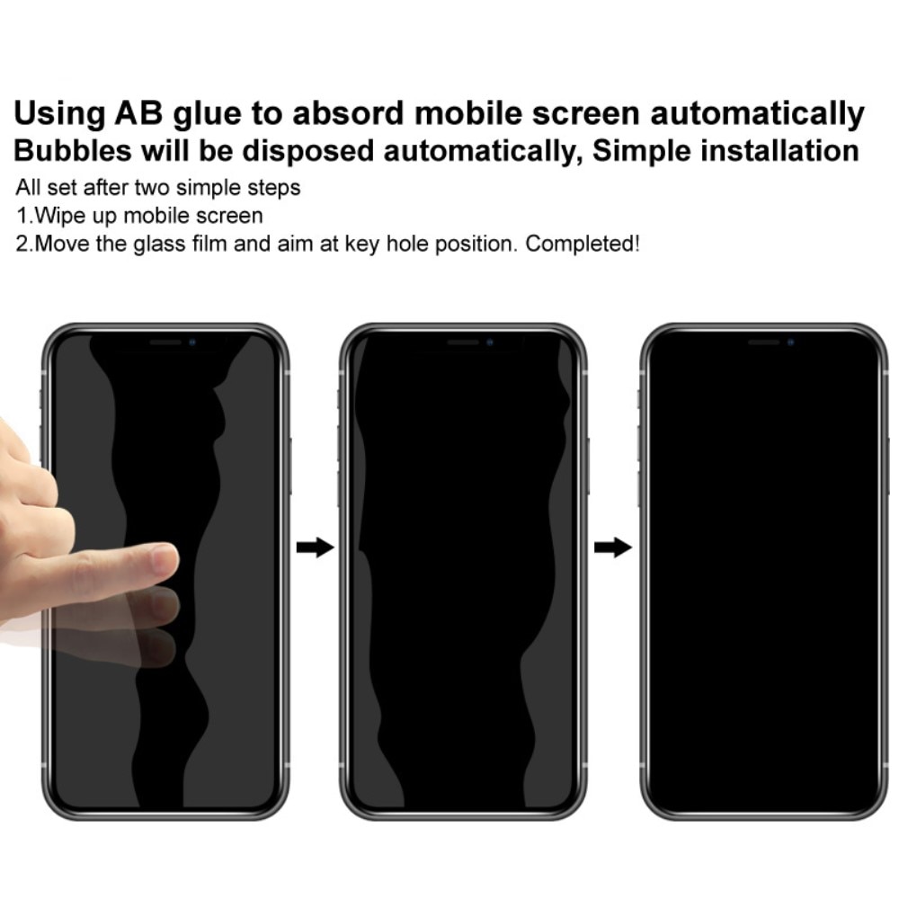 Protecteur d'écran complet de confidentialité en verre trempé iPhone 13, noir
