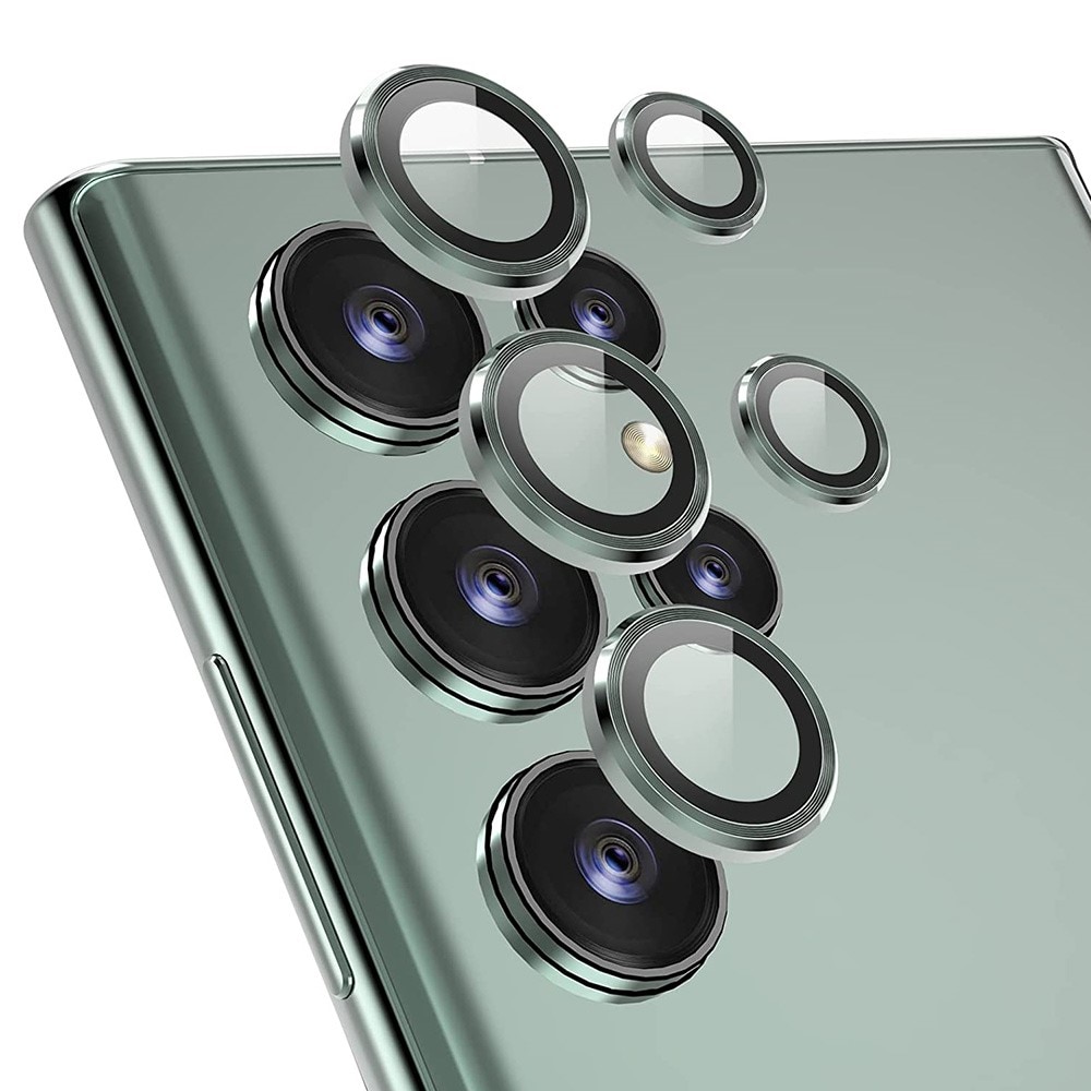 Protecteur d'objectif aluminium verre trempé Samsung Galaxy S22 Ultra, vert