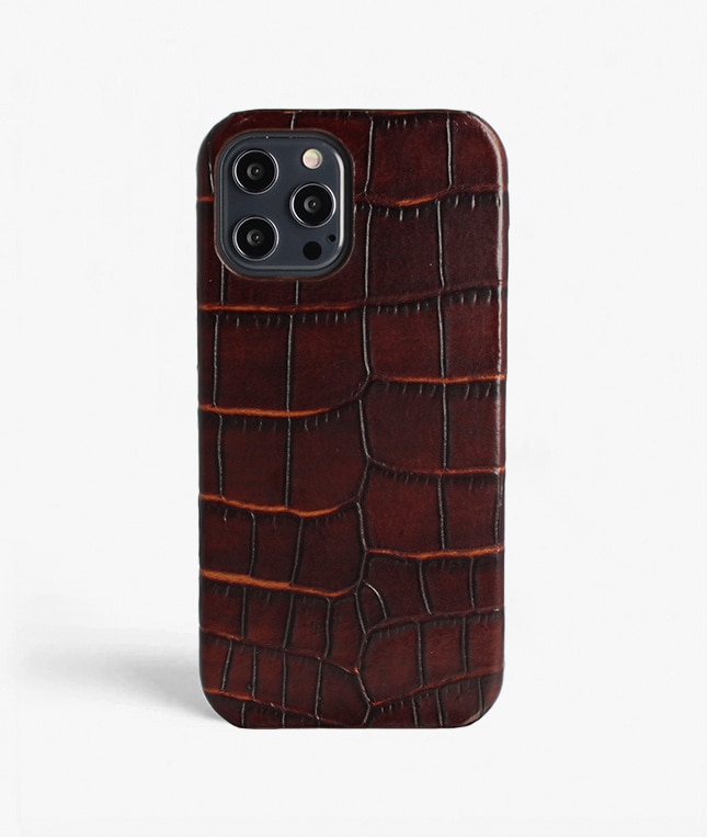 Coque iPhone 12 Pro Max Croco Marron