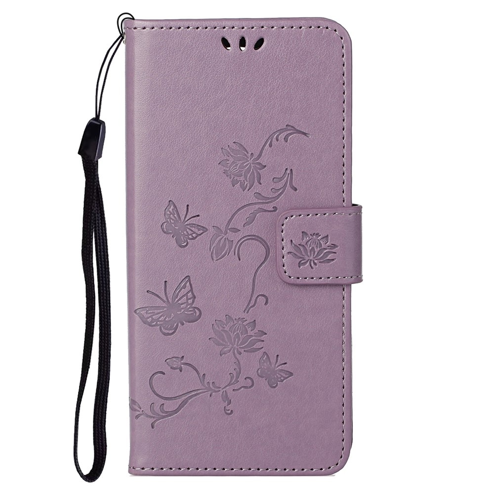 Étui en cuir à papillons pour  OnePlus Nord 2 5G, Violet